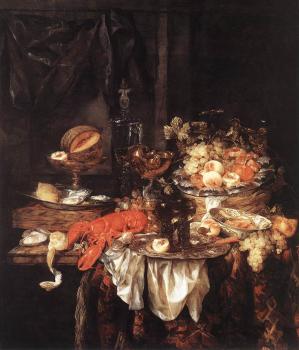 亞伯拉罕 凡 貝葉林 Banquet Still-Life with a Mouse